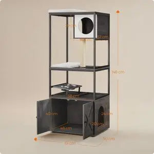 Feandrea - 3-in-1 Kattenmeubel met Krabpaal, Kattenbakkast en Slaapplaats